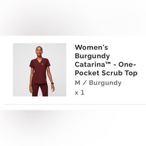Figs burgundy scrub top.